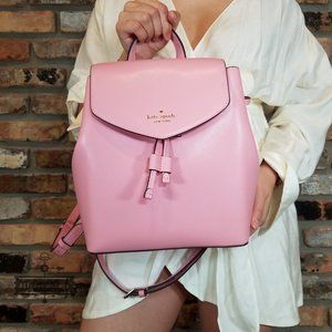 AUTHENTIC Kate Spade Lizzie Saffiano Leather Medium Flap Backpack CARNATION PINK